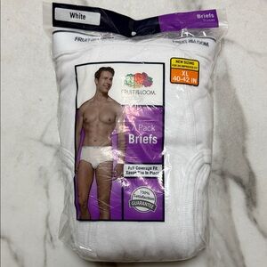 Vintage Fruit of the Loom Men's Classic White Briefs XL 7 Pack